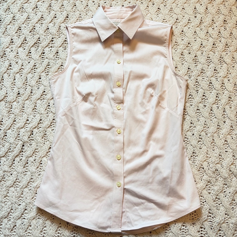 Banana Republic Sleeveless Blouse - Button Up Pastel Pink - Size 0